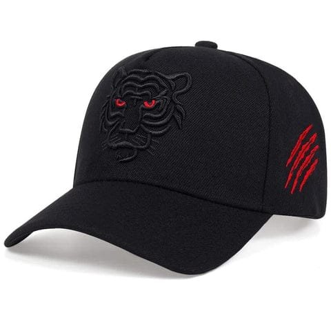 Casquette De Moto Tigre Noir Aux Yeux Rouges: Osez Le Style Sauvage!