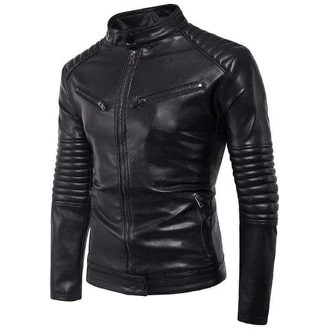 Veste Biker Homme En Simili Cuir Noir : Style Et Rébellion Assurés ! 1 Perfecto en simili cuir noir pour homme branding