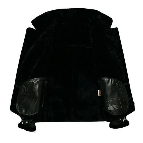 Veste Biker En Fourrure Noire : Alliez Style Et Confort ! 1 Veste-biker-fourrure-noire-epaisse-et-chaude-interieur