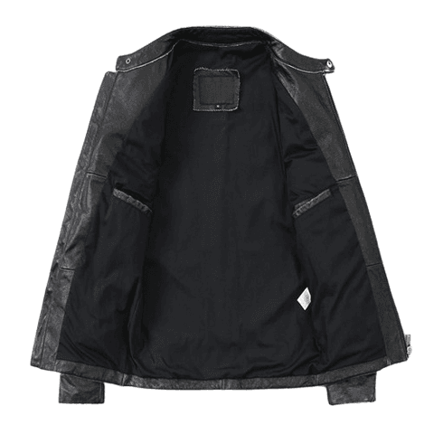 Veste Biker Homme En Cuir Grise : Style Et Robustesse Assurés ! 1 Veste-en-cuir-grise-pour-homme-biker-intérieur