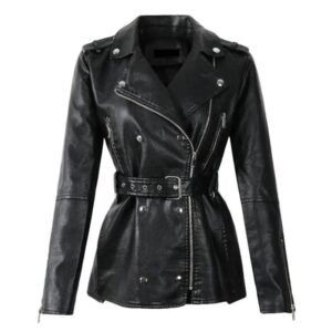 Adoptez Le Chic Avec Notre Veste Simili Cuir Mi-longue !