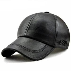 Adoptez Le Style Biker Avec Notre Casquette Motard En Simili Cuir! Noir