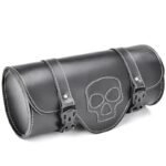 adoptez le style biker avec notre sacoche moto en cuir tete de mort sacoches de fourche 522 1