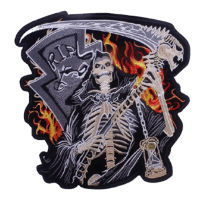 affichez votre audace avec le patch biker faucheuse brode 845 1