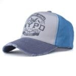 Affichez Votre Look Biker Avec La Casquette Vintage Nypd! Bleu & Gris