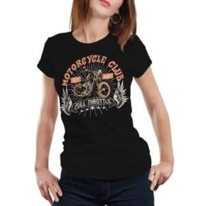 affichez votre passion avec ce tee shirt moto pour femme audacieuse noir s t shirt 711 1