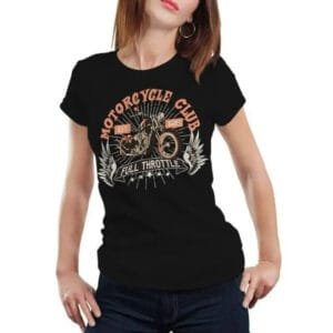 Affichez Votre Passion Avec Ce Tee Shirt Moto Pour Femme Audacieuse! - Noir / s