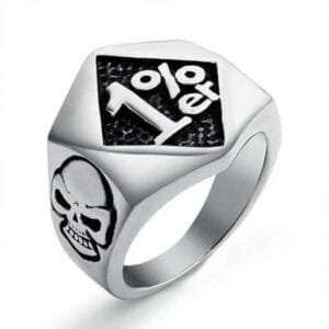 Affichez Votre Philosophie Biker Avec Cette Bague Biker Audacieuse! 54 / Argent