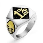 Affichez Votre Philosophie Biker Avec Cette Bague Biker Audacieuse! 54 / Argent & Or