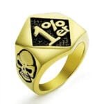 Affichez Votre Philosophie Biker Avec Cette Bague Biker Audacieuse! 54 / Or