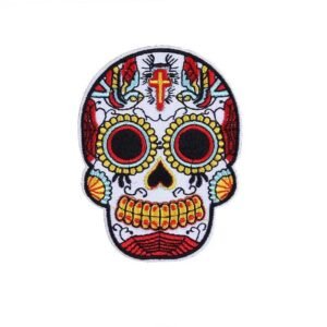 affichez votre rebellion avec le patch biker skull vibrant brode 599 1