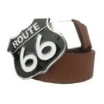 Affichez Votre Style Avec La Ceinture Cuir Motard Route 66! Marron