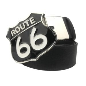 affichez votre style avec la ceinture cuir motard route 66 noir ceinture 392 1