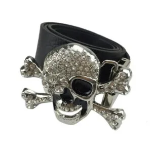 Affichez Votre Style Avec La Ceinture Femme Tête De Mort Biker !