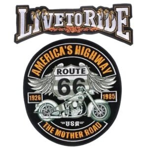 affichez votre style avec le patch biker route 66 brode 448 1