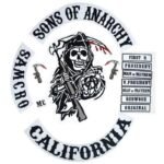 affichez votre style avec le patch sons of anarchy pour motards noir blanc brode 708 1