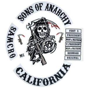 Affichez Votre Style Avec Le Patch Sons Of Anarchy Pour Motards! Noir & Blanc