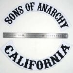 affichez votre style avec le patch sons of anarchy pour motards noir blanc brode 864 1