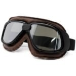 affichez votre style avec notre masque moto vintage elegant argent lunette moto 268 1