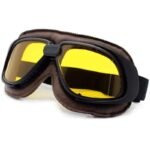 affichez votre style avec notre masque moto vintage elegant jaune lunette moto 883 1