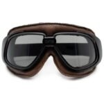 affichez votre style avec notre masque moto vintage elegant noir lunette moto 766 1