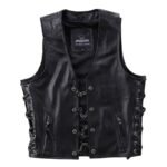 Affirmez Votre Style Avec Le Gilet Cuir Noir Sans Manche Biker !