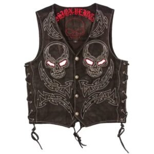 affirmez votre style avec notre gilet biker en cuir audacieux noir l 450 1