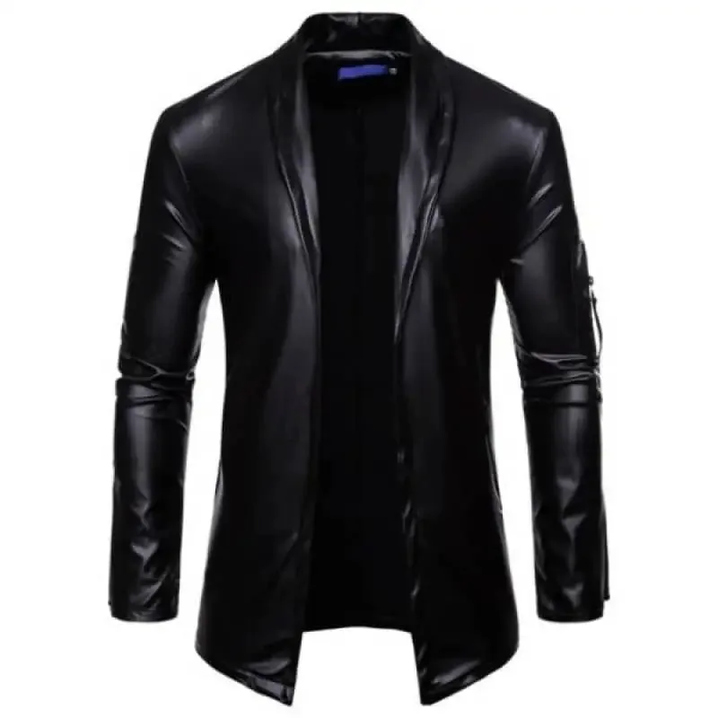 Affirmez Votre Style Avec Notre Veste Biker Longue En Simili Cuir !