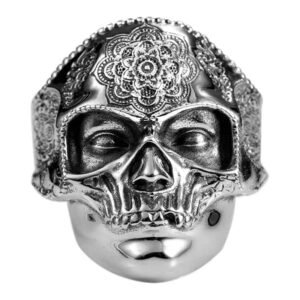 bague biker en acier inoxydable un symbole de vie et mort 54 4 531 1
