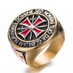 bague biker en acier templier lembleme de la liberte et lhonneur 57 or 374 1