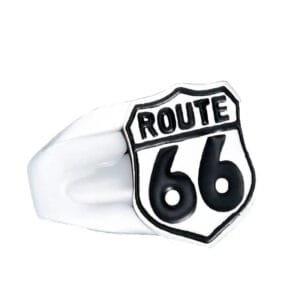 Bague Biker Route 66: éveillez La Légende Au Bout De Vos Doigts! 55 / Argent