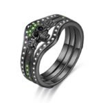bague femme tete de mort lalliance parfaite du style biker 51 5 vert 965 1