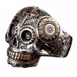 bague skull biker en argent massif vivez a fond roulez avec passion 57 445 1