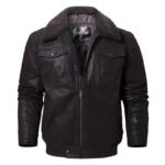 Blouson Biker En Cuir Avec Col Fourrure : Style Et Sophistication!