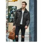 Blouson Biker En Cuir Avec Col Fourrure : Style Et Sophistication!