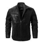 blouson biker en cuir laudace du style pour homme rebelle noir 2xs vestes 492 1