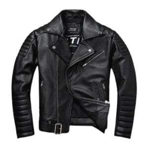 Blouson Biker En Cuir Noir Vintage: élégance Rebelle à Porter! s