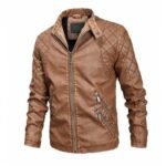 blouson biker homme en simili cuir affirmez votre style marron clair xs vestes 712 1