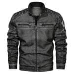 Blouson Biker Simili Cuir: Sophistication Et Rébellion Assurées! Gris / l