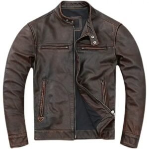 Blouson En Cuir Marron : L’élégance Biker Ultime Pour Homme !