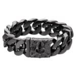 Bracelet Biker En Acier Inoxydable: Célébrez La Vie Et La Mort! - Noir