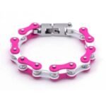 bracelet biker en acier inoxydable eclat et style pour bikeuses 16cm 659 1