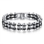 bracelet biker en acier inoxydable puissance et elegance moto noir noir 968 1