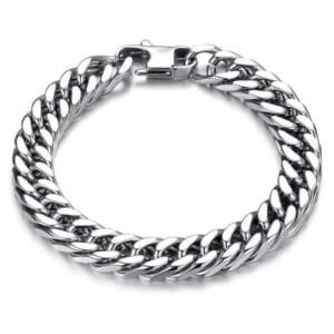 Bracelet Biker En Acier Inoxydable: Style Et Passion Mécanique - 18cm