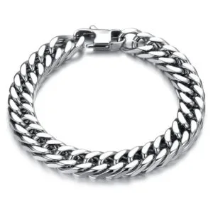 Bracelet Biker En Acier Inoxydable: Style Et Passion Mécanique - 18cm