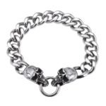 bracelet biker homme elegance discrete avec tete de mort 596 1