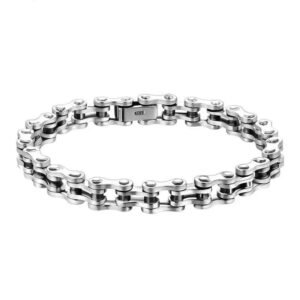 bracelet chaine en argent exprimez votre esprit biker avec style 19cm 674 1