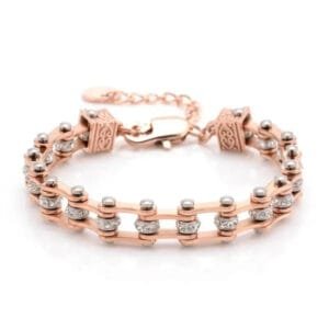 Bracelet Chaine Moto Rose: Chic Et Passion à Porter! 16 à 22cm