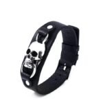 bracelet cuir biker gothique avec fermoir a boucle effrayant 116 1