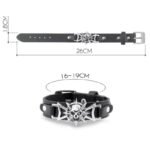 bracelet cuir dagneau biker tete de mort un style gothique audacieux 417 1